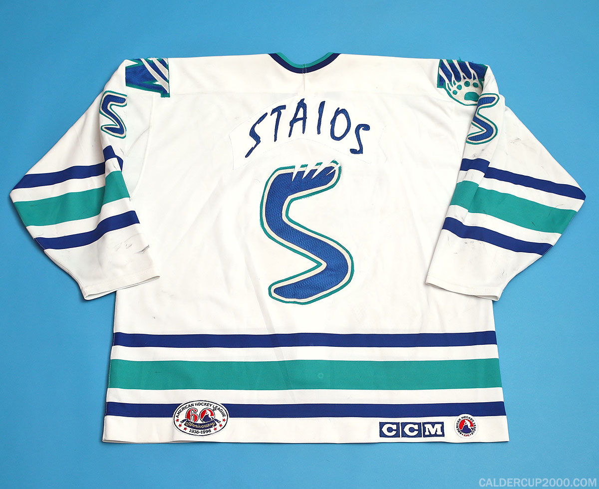 1995-1996 game worn Steve Staios Worcester IceCats jersey