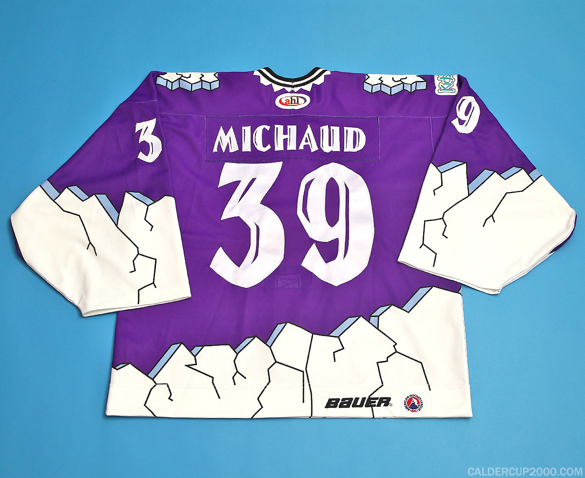 1999-2000 game worn Alfie Michaud Syracuse Crunch jersey