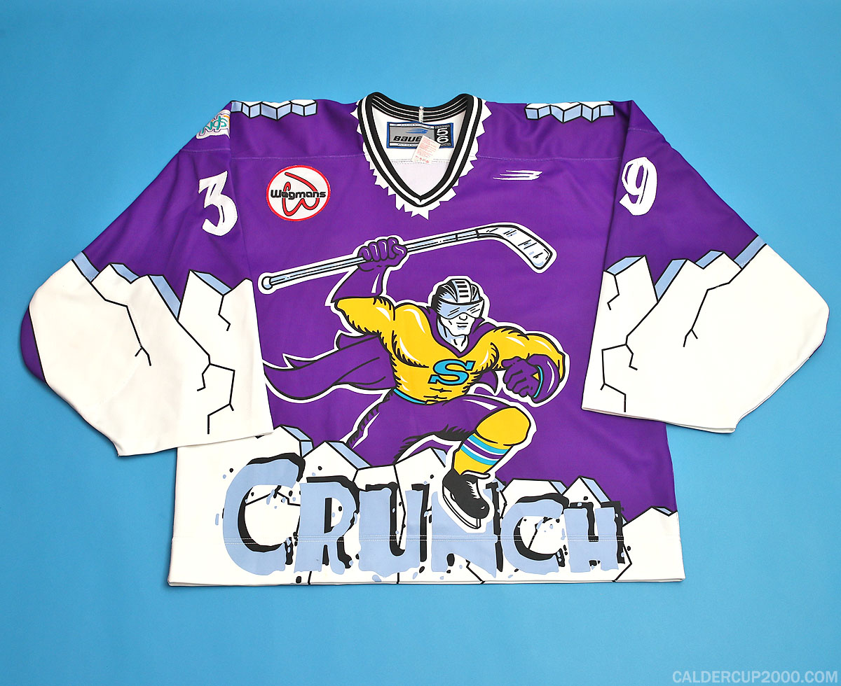 1999-2000 game worn Alfie Michaud Syracuse Crunch jersey