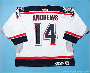 2003-2004 game worn Bobby Andrews Hartford Wolf Pack jersey