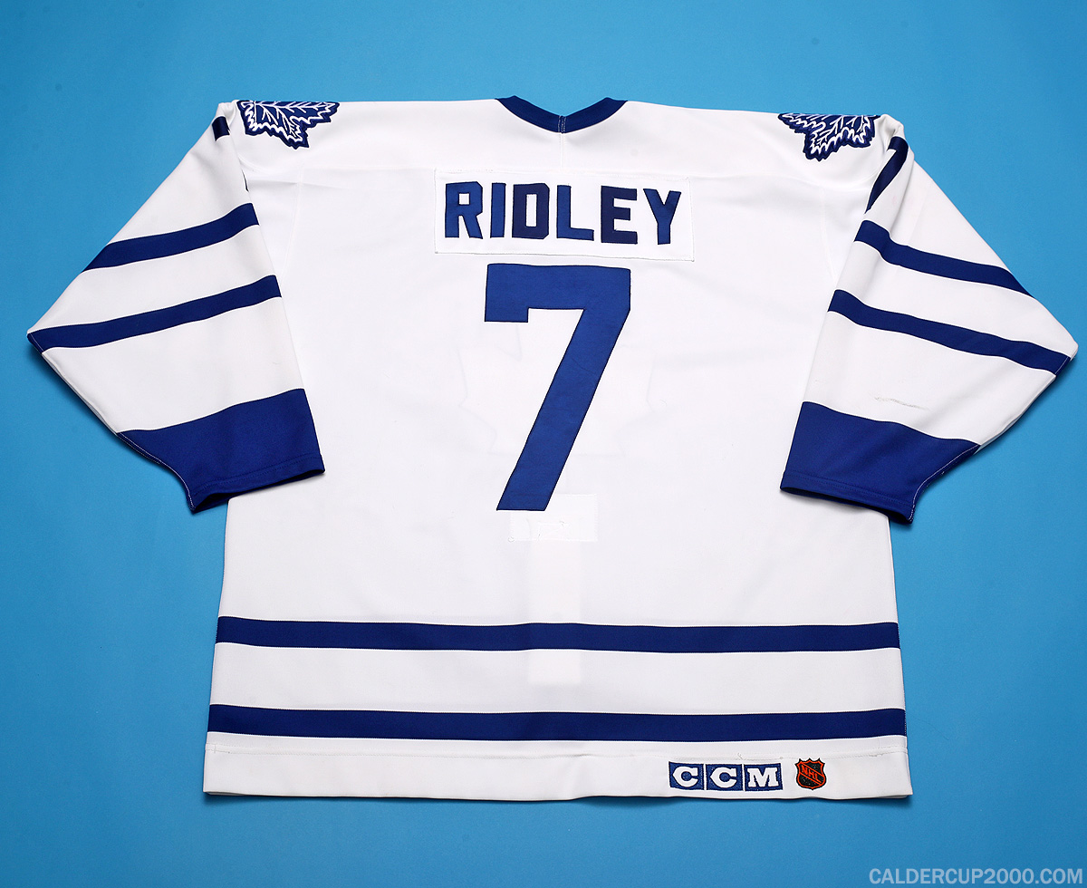 1994-1995 game worn Mike Ridley Toronto Maple Leafs jersey