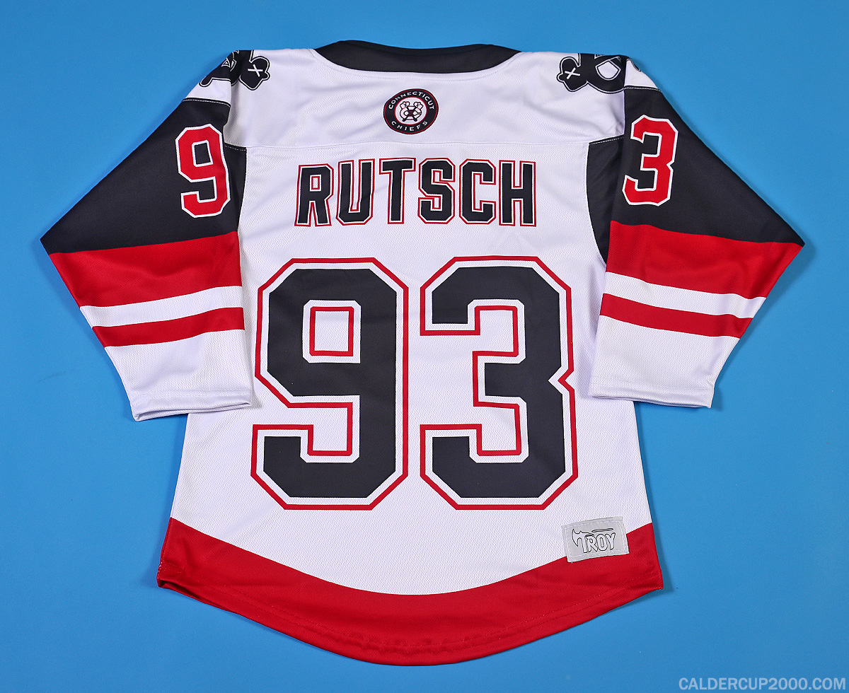 2021-2022 game worn Emmet Rutsch Connecticut Chiefs jersey