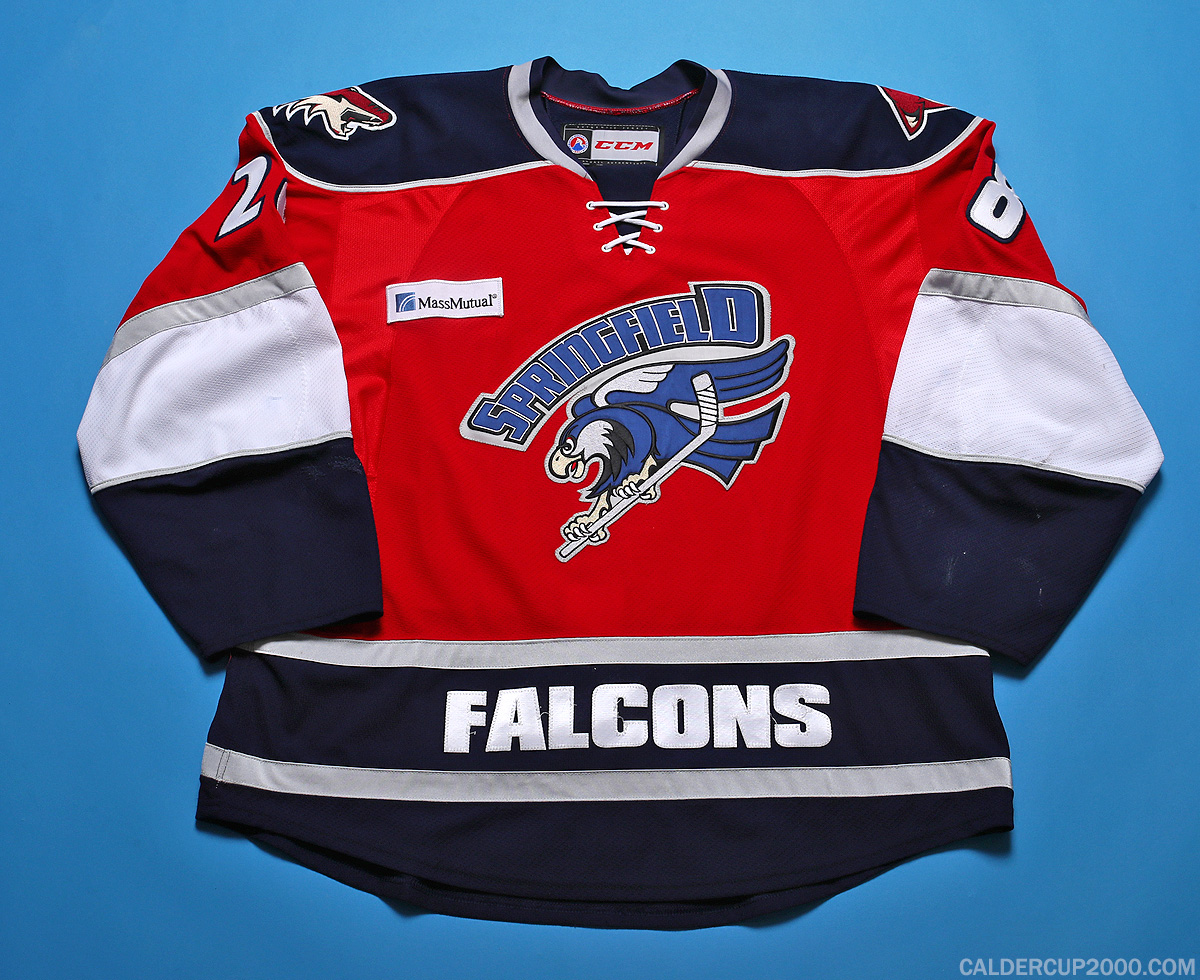 2015-2016 game worn Justin Hache Springfield Falcons jersey