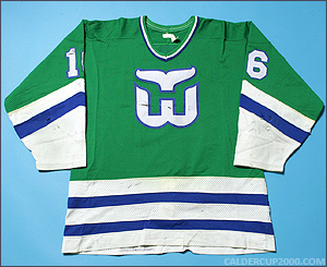 1985-1986 game worn Sylvain Turgeon Hartford Whalers jersey