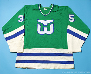 1985-1986 game worn Kay Whitmore Hartford Whalers jersey