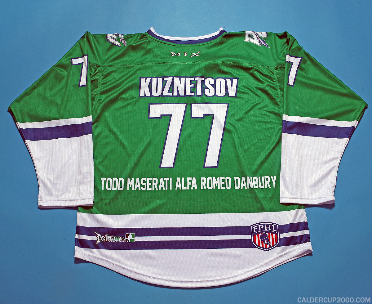 2022-2023 game worn Dmitri Kuznetsov Danbury Hat Tricks jersey