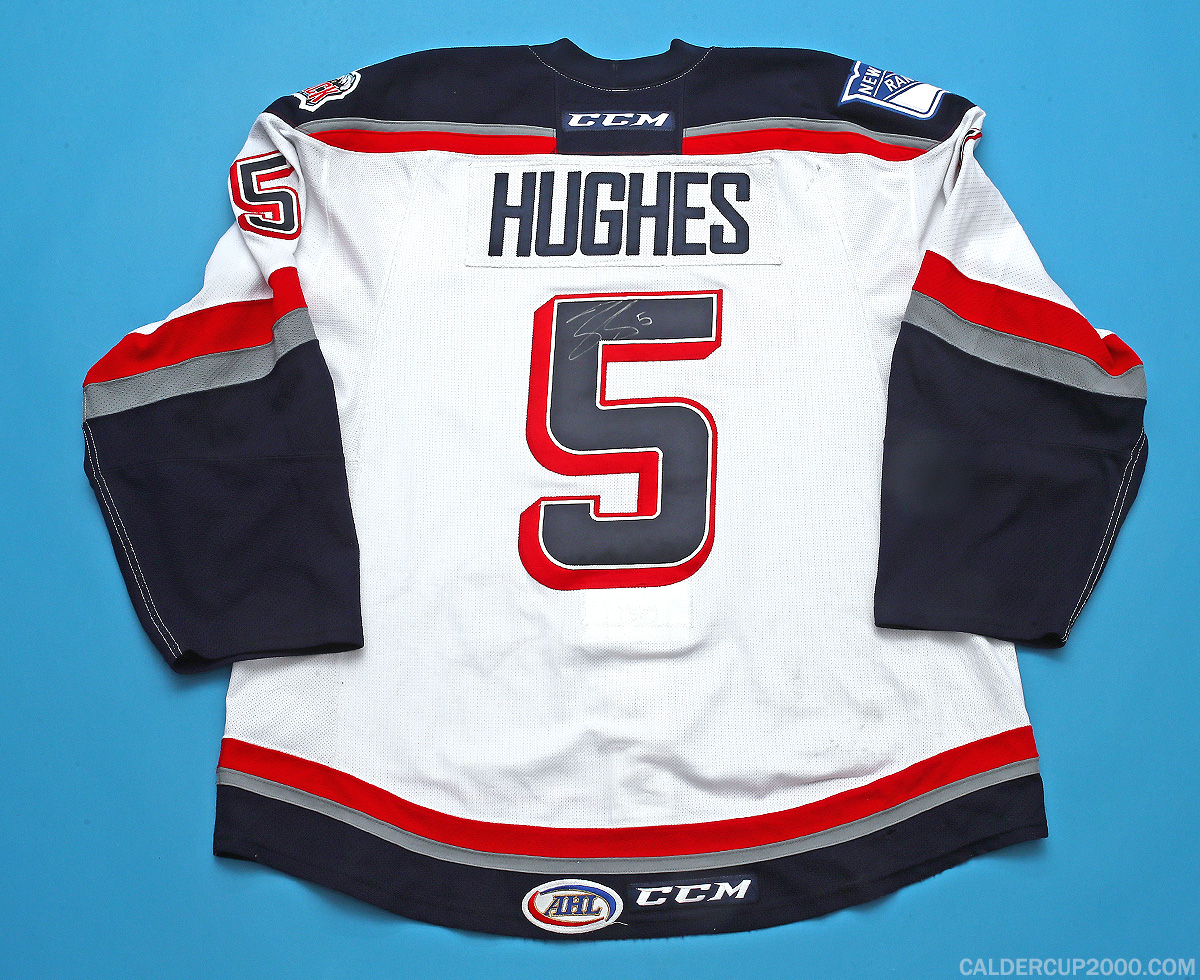 2015-2016 game worn Tommy Hughes Hartford Wolf Pack jersey