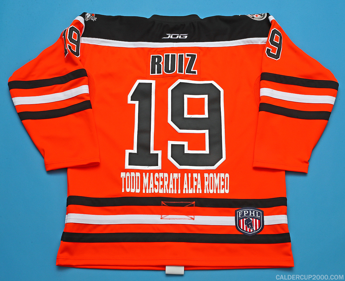 2023-2024 game worn Jonny Ruiz Danbury Hat Tricks jersey