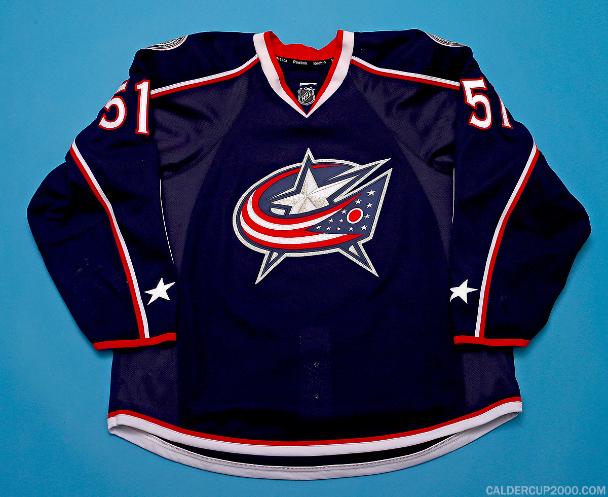 2015-2016 game worn Fedor Tyutin Columbus Blue Jackets jersey