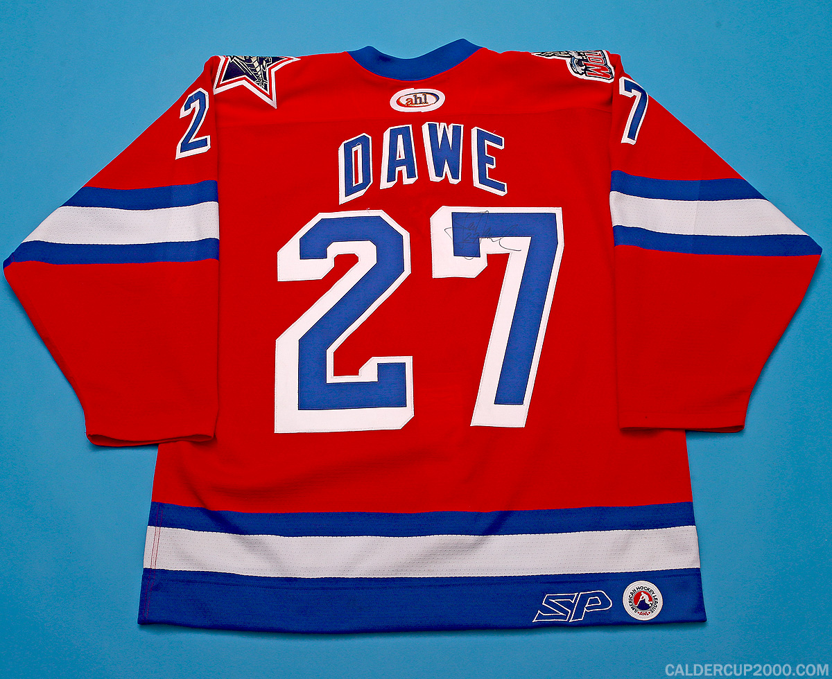 2000-2001 game worn Jason Dawe Hartford Wolf Pack jersey