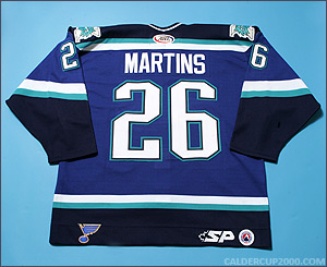 2003-2004 game worn Steve Martins Worcester IceCats jersey