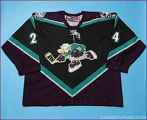 2003-2004 game worn Cam Severson Cincinnati Mighty Ducks jersey
